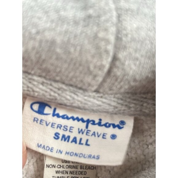 Champion Reverse Weave U Mass Hooded Sweatshirt Gray Sz Mens Small - Picture 4 of 5